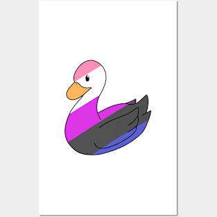 Light Genderfluid Duck Posters and Art